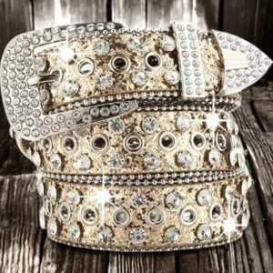 Rhinestone Bling Belt Gold